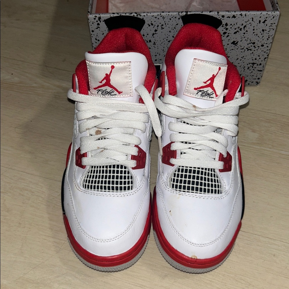 Air Jordan White and Red Sneakers